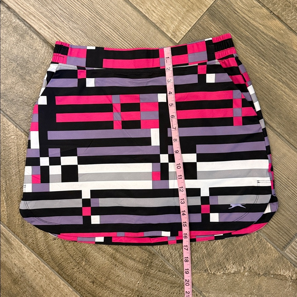 Slazenger Golf Skort Women’s M Pink Black Geometric Built-In Shorts Pockets - Picture 8 of 11